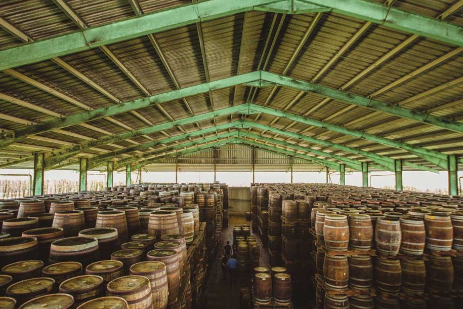Foursquare distillery barrel storage