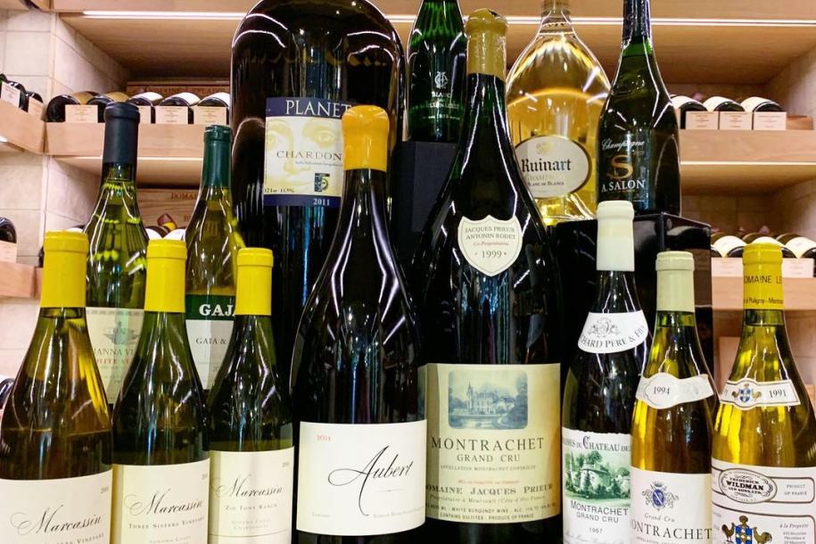 A selection of fine white wines in large format